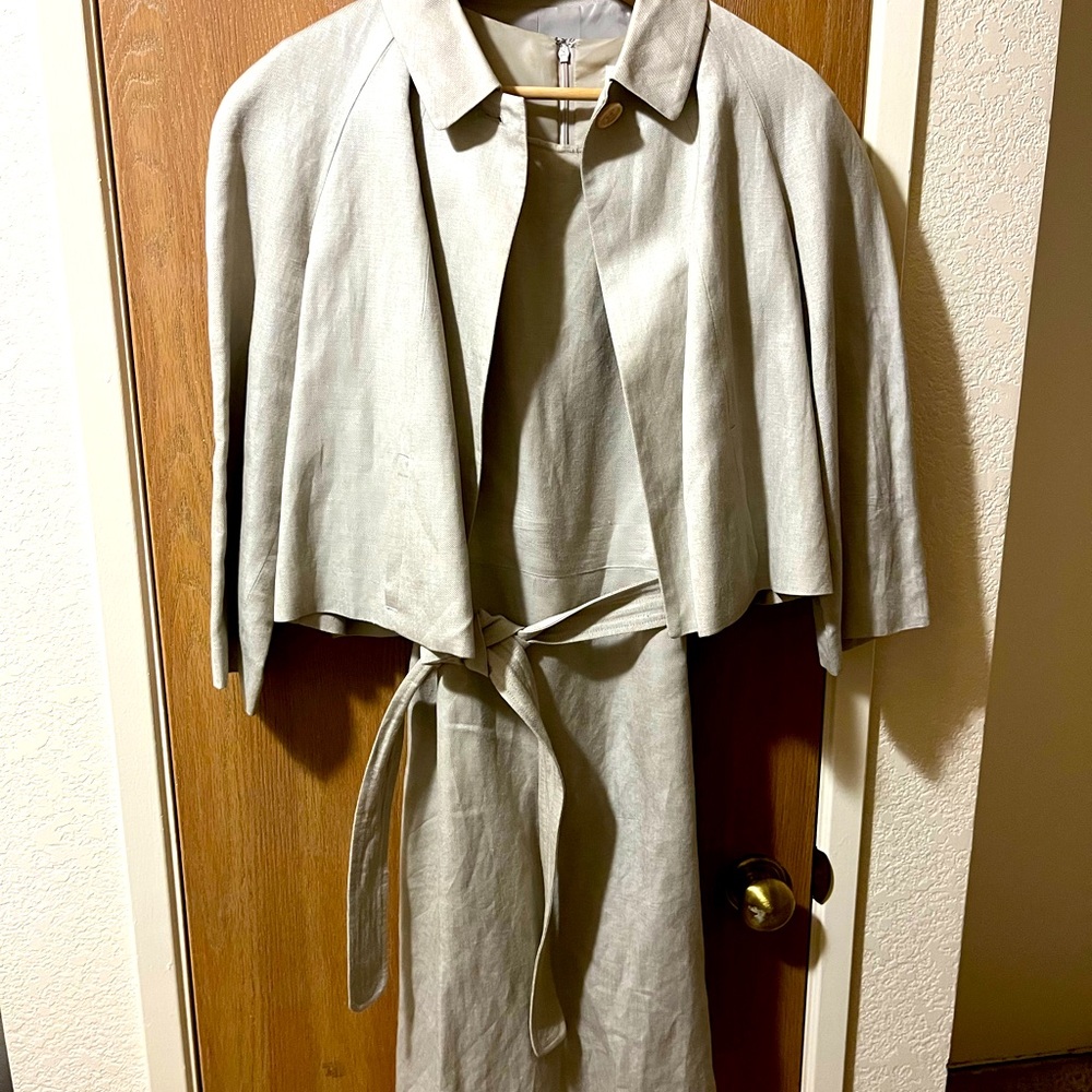 Tan linen Calvin Klein Dress and jacket